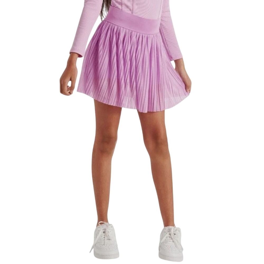 Justice Girls Pleated Active Skirt w/Shorts size Small (7-8) Lavender Sparkle